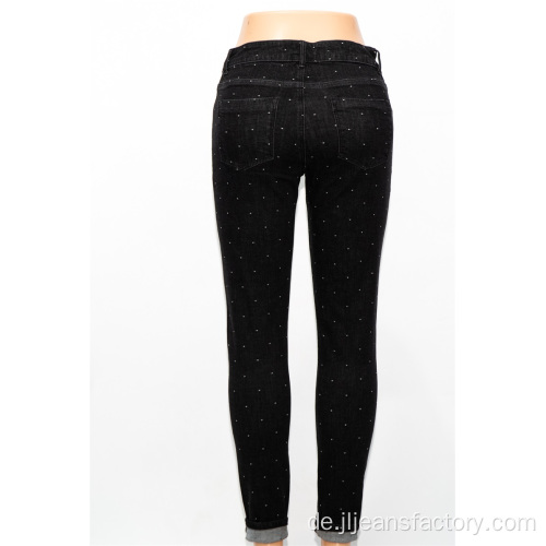 Benutzerdefinierte schwarze gepunktete Jeans